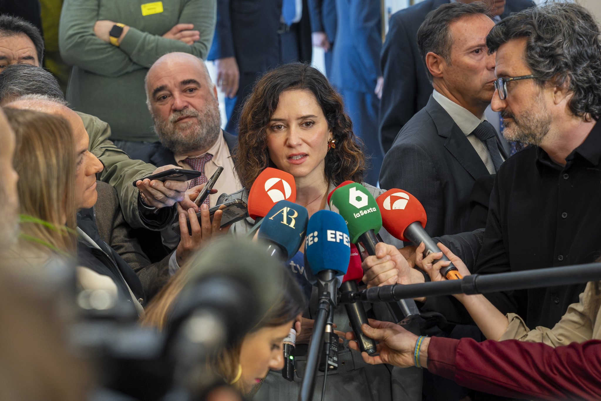 Sí, Ayuso da libertad de preguntas, y está con agitadores y boicotadores, ya lo dijo ayer Patxi López, los periodistas que no le gustan son "enemigos de la democracia" y "apóstoles del odio" / Foto: Pablo Moreno