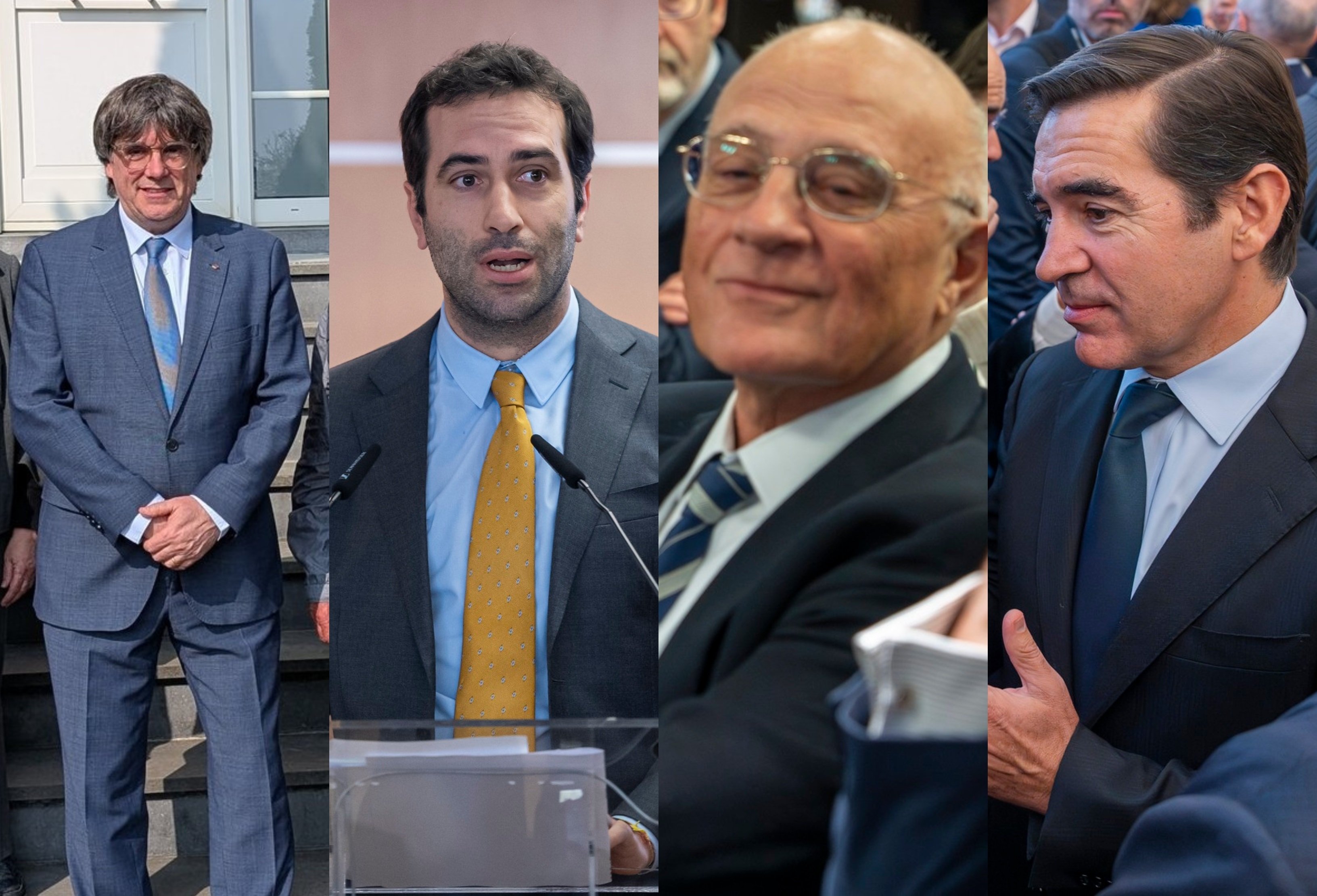 Carles Puigdemont, Carlos Cuerpo, Josep Oliu y Carlos Torres
