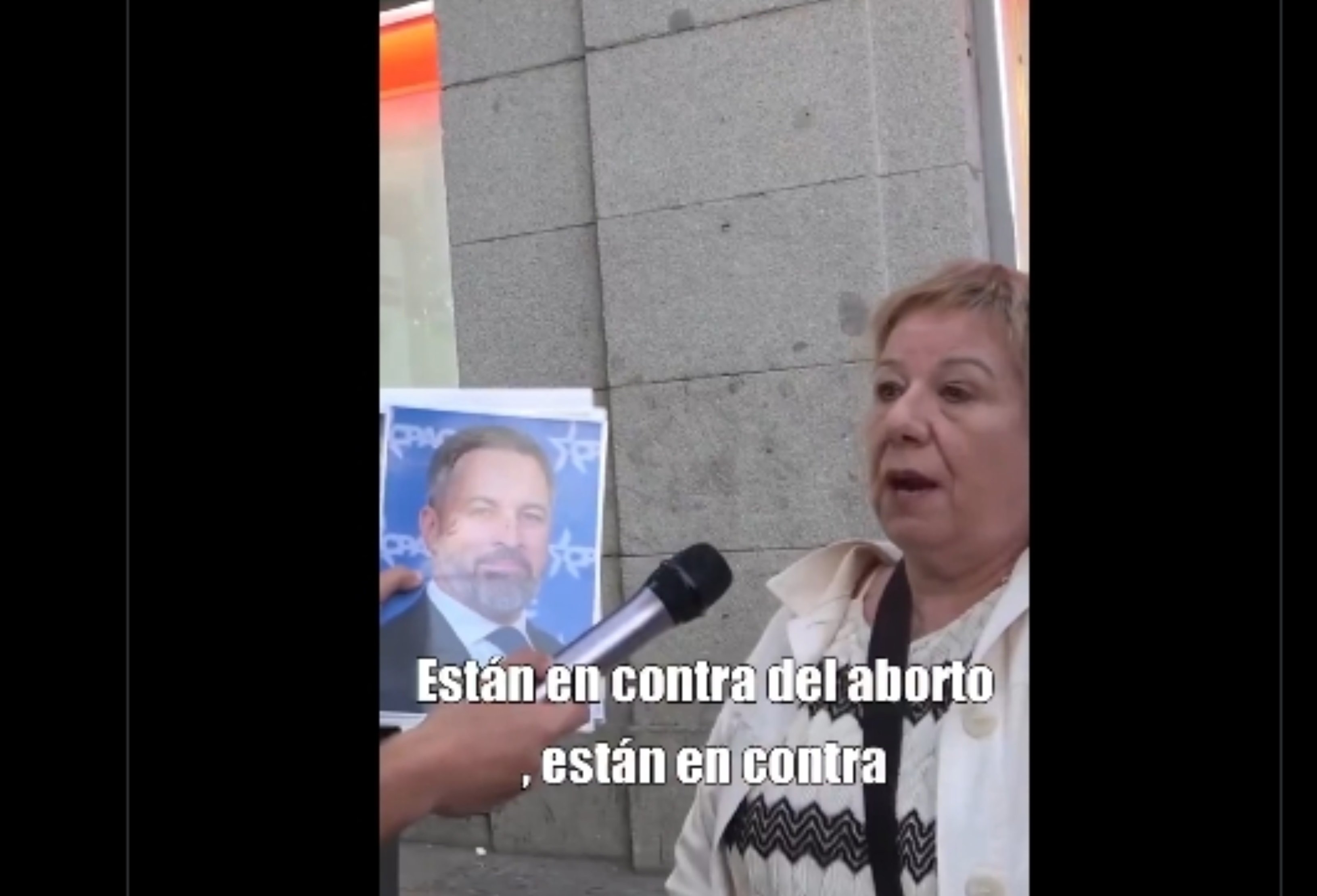 Vox, y Santiago Abascal son "puro fascismo"... porque están en contra del aborto y del avance de la mujer: opina una señora encuestada a pie de calle